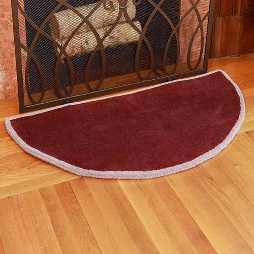 Oakestry Half Round 44'' X 22'' Hearth Rug - Plum Wine (H-50)