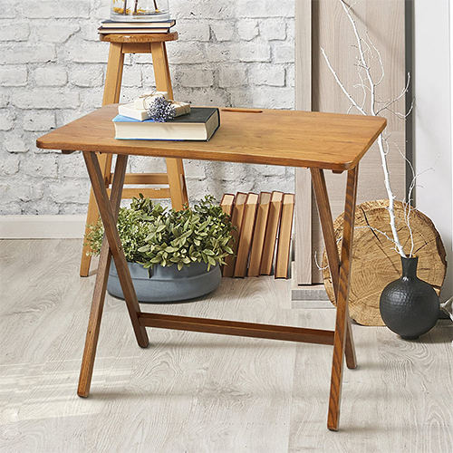 Folding Table With Solid Red Oak