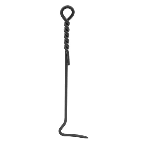 Oakestry Rope Handle Single, Mini Poker Fireplace Tool, 18-in, Black
