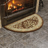 Oakestry Coffee Oriental Wool Hearth Rug, Half Round