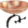 Add Charm to Your Garden with Oakestry Hammered Copper Birdbath Bracket Railing Mount