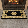 Oakestry Noir Jardin Wool Hearth Rug, Rectangular