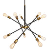 Oakestry ld8003d28 axel 10 light 27-3/16" wide sputnik chandelier black brass