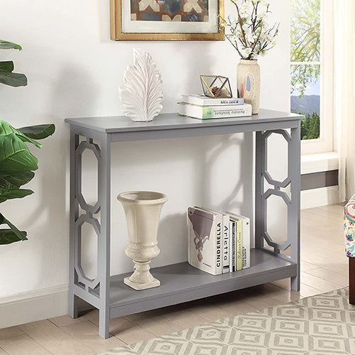 Enhance Your Environment Using Ideas Gray Omega Console Table with Elegant and Practical Design