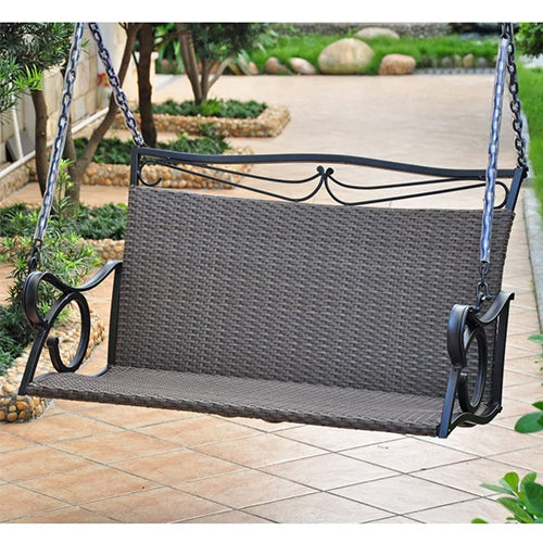 Valencia Resin Wicker/Steel Loveseat Swing: Relax in Elegance | Ideal for Outdoor Comfort