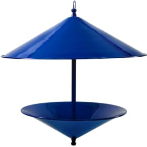 Trulli Conical Birdfeeder – Galvanized Steel, Squirrel-Resistant Design, French Blue Powder-Coated Finish for Mid-Century & Modern Gardens
