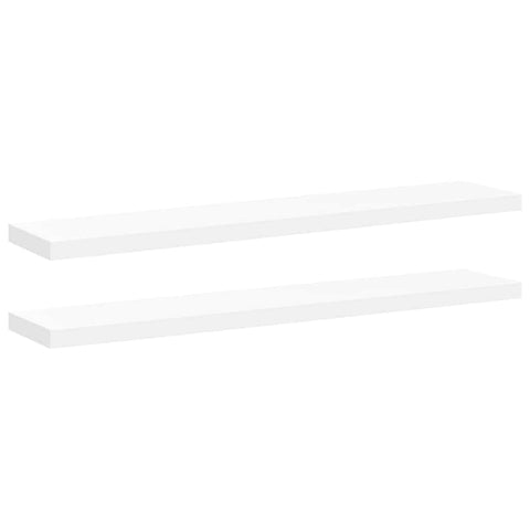 Oakestry Floating Wall Shelves Set of Two in White, Honeycomb MDF and Metal Display Ledges with Invisible Mounting System