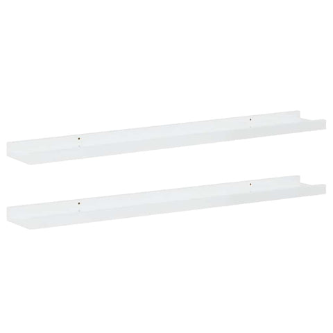 Oakestry Wall Shelves 2 pcs High Gloss White 31.5Inchx3.5Inchx1.2Inch Architectural Home Accent Piece