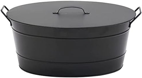 Black Oval Tub with Lid