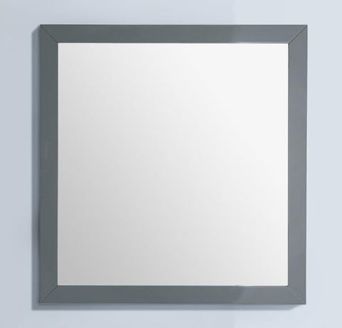 Oakestry Thirty Inch Grey Fully Framed Wall Mirror, Premium Decorative Home Décor Piece with Sleek Modern Finish