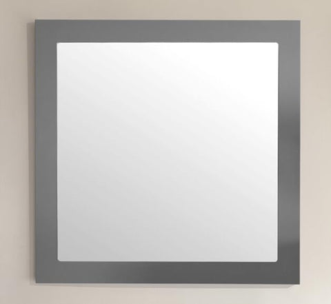 Oakestry Thirty Inch Maple Grey Fully Framed Wall Mirror, Premium Decorative Home Décor Piece with Sleek Modern Finish