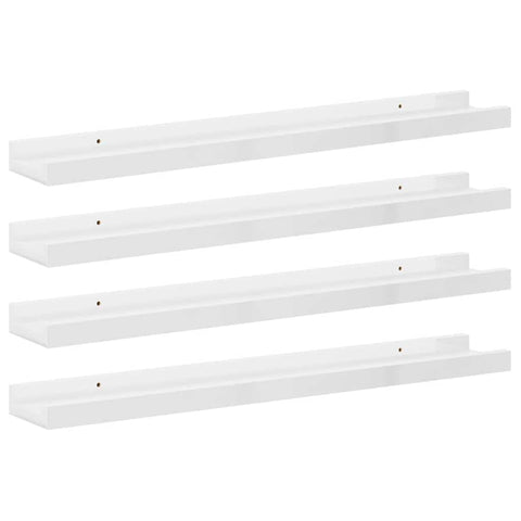 Oakestry Wall Shelves 4 pcs High Gloss White 23.6 inches x3.5 inches x1.2 inches Exclusive Space Saving Design