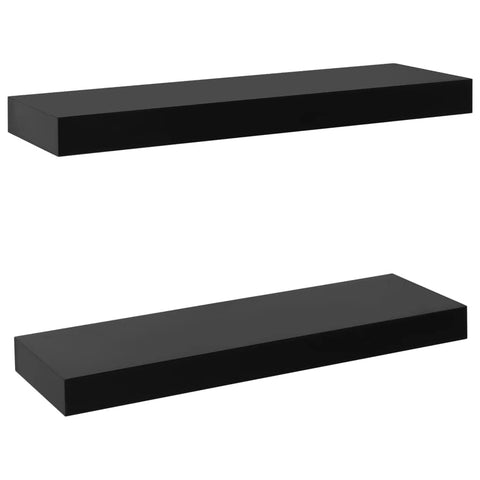 Oakestry Floating Wall Shelves 2 pcs Black 15.7 in.x7.9 in.x1.5 in. Contemporary Decorative Furniture