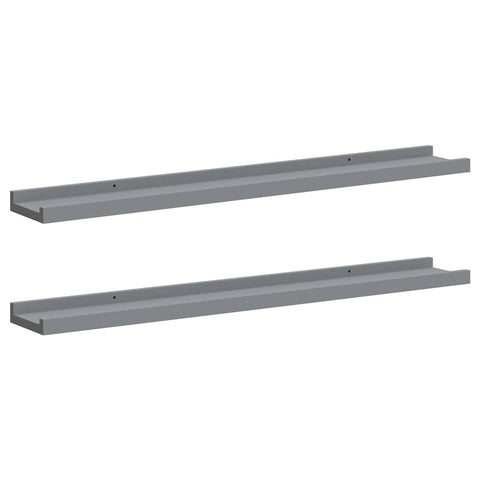 Oakestry Picture Frame Ledge Shelves 2 pcs Gray 31.5Inchx3.5Inchx1.2Inch MDF Exclusive Space Saving Design