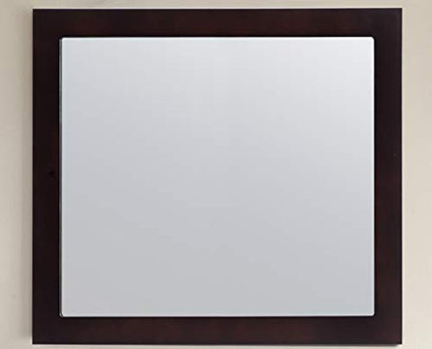 Oakestry Thirty-Six Inch Fully Framed Espresso Mirror, Premium Decorative Wall Accent with Sleek Contemporary Finish