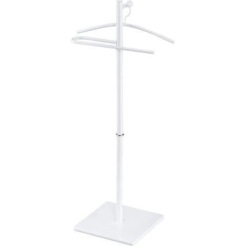 Oakestry White Kumo Metal Valet Stand Freestanding Clothes Organizer with Removable Hanger Trouser Bar Space-Saving Suit Rack Coat Stand for Bedroom Entryway Office Durable Modern Clothing Storage