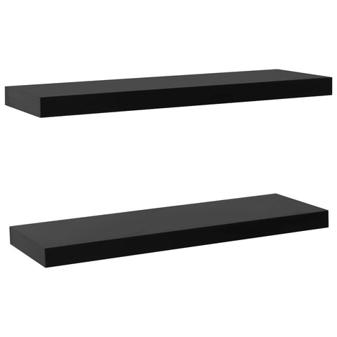 Oakestry Floating Wall Shelves 2 pcs Black 31.5 inches x7.9 inches x1.5 inches Luxury Interior Storage Solution