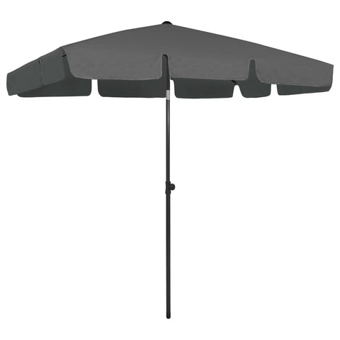 Oakestry Premium Rectangular Beach Umbrella Anthracite Outdoor Sunshade UV Resistant Polyester Canopy Adjustable Patio Garden Deck Poolside Shade Umbrella