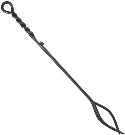 Oakestry Rope Handle Single Shovel Fireplace Tools Standard Wrought Heavy Gauge Iron Fire Place Accessories for Indoor and Outdoor Fire Pit 28-inch, Black