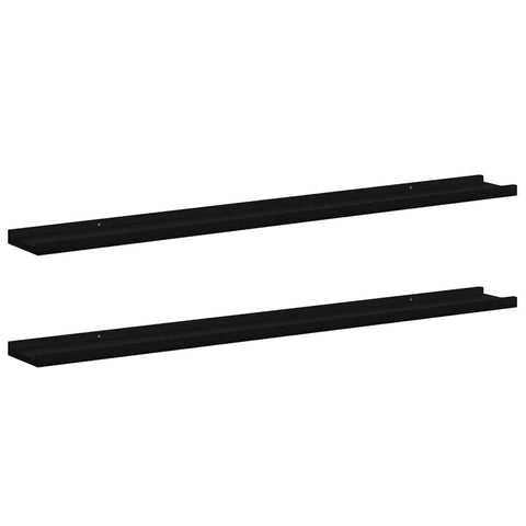 Oakestry Wall Shelves 2 pcs Black 39.4Inchx3.5Inchx1.2Inch Luxury Interior Storage Solution