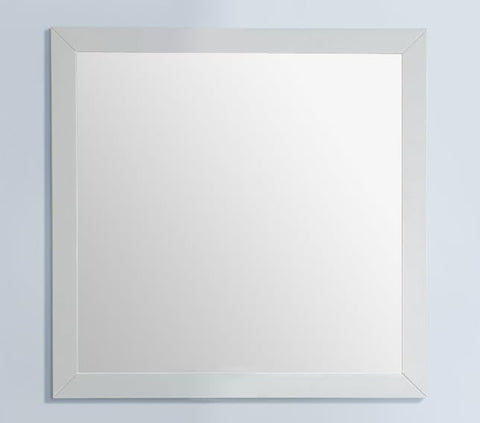 Oakestry Fully Framed Soft White Mirror Thirty Inch, Elegant Wall-Mounted Luxury Accent with Modern Sophisticated Design