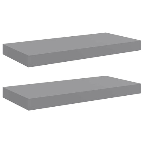 Oakestry Floating Wall Shelves 2 pcs Gray 19.7 inches x9.1 inches x1.5 inches MDF Statement Storage Furniture