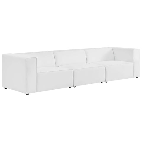 Oakestry Luxury Inspired Mingle Vegan Leather 3-Piece Sectional Sofa Comfortable Indoor Sectional Sofa for Living Room Apartment Lounge Reception Area Premium Everyday Styling