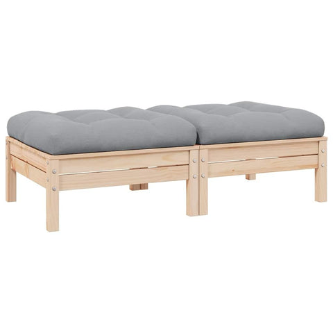 Oakestry 2 Seater Patio Sofa with Gray Cushions Solid Pinewood Outdoor Furniture Seating Garden Backyard Deck Modern Durable Comfortable Weather Resistant