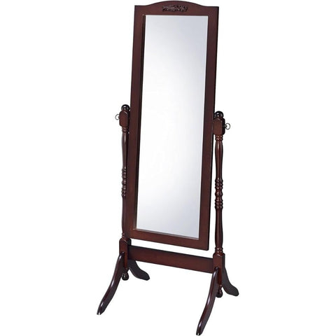 Oakestry Full-length Cheval Mirror Freestanding Wood Frame, Elegant Walnut Finish, Vintage Standing Mirror for Bedroom, Dressing Area, or Entryway Floor-length Reflective Glass for Home & Office Décor