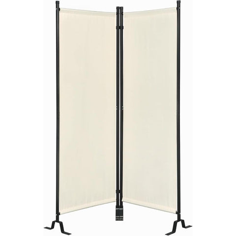 Oakestry Galaxy II Small Room Divider 50-Inch Water-Repellent Fabric Partition Freestanding Privacy Screen Foldable Space-Saving Panel for Indoor Outdoor Home Office Bedroom Patio Apartment, Beige