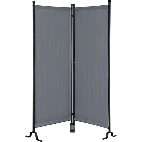 Oakestry Galaxy II Small Room Divider 50-inch Water-Repellent Fabric Partition Freestanding Privacy Screen Foldable Space-Saving Panel for Indoor Outdoor Home Office Bedroom Patio, Grey