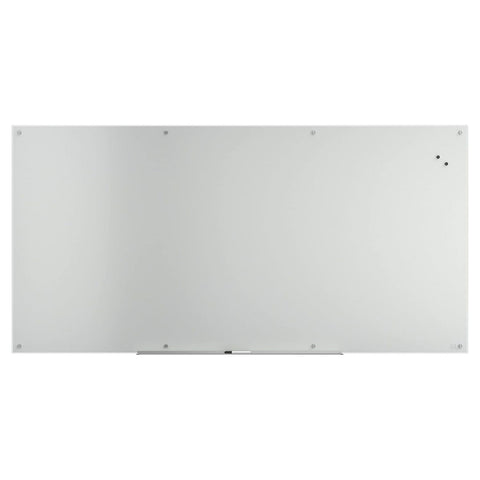 Magnetic Tempered Glass Dry Erase Board 96 In. x 48 In. White Surface