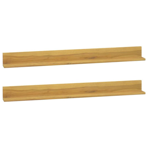 Oakestry Wall Shelves 2 pcs 43.3 in.x3.9 in.x3.9 in. Solid Wood Teak Refined Living Space Essential