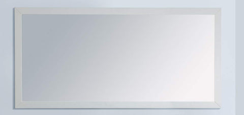 Oakestry Sixty Inch White Fully Framed Wall Mirror, Elegant Decorative Accent for Spacious Modern Interiors