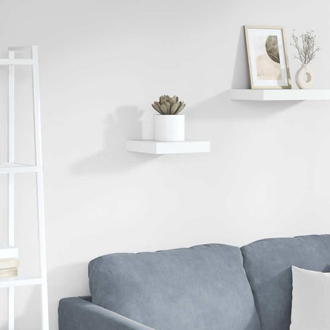 Oakestry Floating Wall Shelf High Gloss White 9.1Inchx9.3Inchx1.5Inch MDF Modern Designer Display Unit
