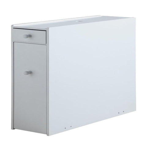 Oakestry Wooden Bathroom Floor Cabinet Storage Organizer Freestanding Vanity Model Modern Furniture for Small Spaces, Pure White