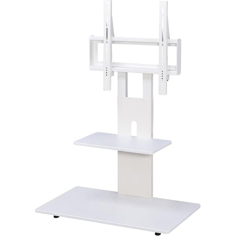 Oakestry Modern White TV Stand with Adjustable Mount and Storage Shelves Space-Saving Entertainment Center for Living Room Bedroom Sturdy Media Console for Flat Screen TVs Stylish Home Theater Unit