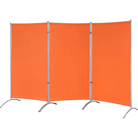 Oakestry Galaxy 3-Panel Indoor Room Divider Extra Wide Freestanding Privacy Screen Foldable Partition Wall Space Saving Decorative Panel for Home Office Bedroom Living Room Apartment, Orange