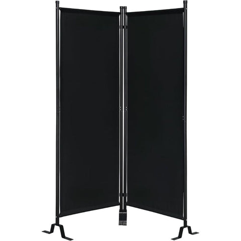 Oakestry Galaxy II Small Room Divider 50-Inch Water-Repellent Fabric Privacy Screen Freestanding Foldable Partition Space-Saving Panel for Indoor Outdoor Home Office Bedroom Patio Apartment, Black