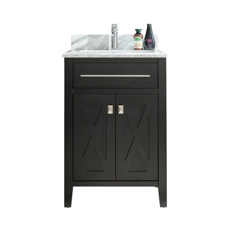 Oakestry Wimbledon Bathroom Vanity with Carrara Marble Top & Ceramic Sink, Solid Oak Wood Cabinet, Soft Close Doors, Pre-Assembled, Multiple Finishes