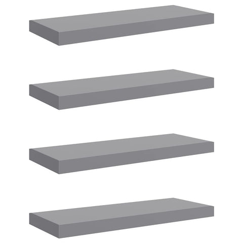 Oakestry Floating Wall Shelves 4 pcs Gray 23.6 inches x9.3 inches x1.5 inches MDF Refined Living Space Essential