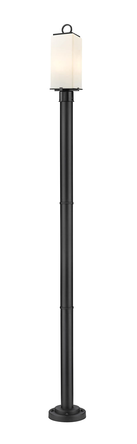 Oakestry Outdoor Post Light Fixture, Brushed Nickel Aluminum Body with Clear Glass Shade, Weather Resistant Modern Lighting for Patio Garden Deck Pathway and Exterior Spaces