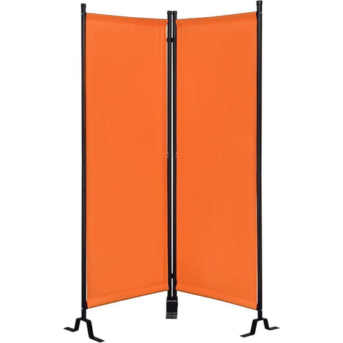 Oakestry Galaxy II Small Room Divider 50-inch Water-Repellent Fabric Privacy Screen Freestanding Foldable Partition Space-Saving Panel for Indoor Outdoor Home Office Bedroom Patio Apartment, Orange