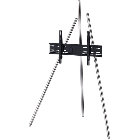 Oakestry Vesa 400 TV Stand with Tripod Design, Silver, Compatible with 32" to 75" Flat Screen TVs, Adjustable Height, Modern Mounting Solution