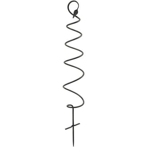 Spiral Plant Trellis, 42 Inch Wrought Iron Garden Support with Leaf Top, Black Powder Coated for Pots & Garden Beds