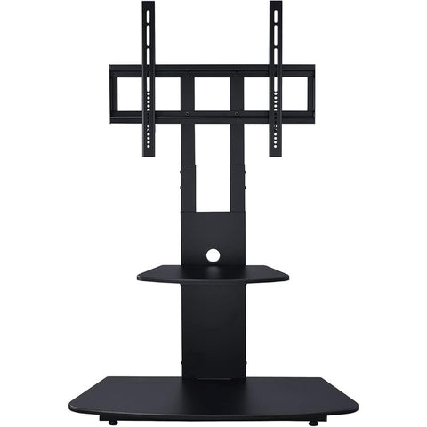 Oakestry Modern Black TV Stand with Adjustable Height and Open Storage Shelves for Flat Screen TVs up to 86 Inches Entertainment Center for Living Room Bedroom Gaming Setup Media Console