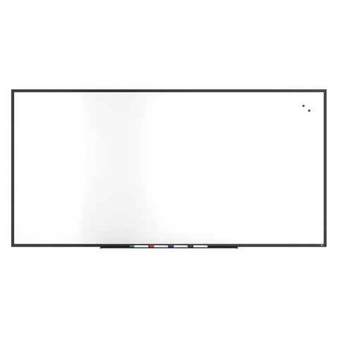 Magnetic Steel Dry Erase Board 48 In. x 96 In. White Surface Black Aluminum Frame