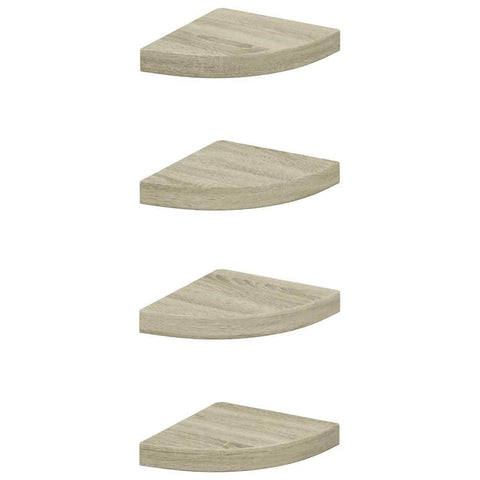 Oakestry Floating Corner Shelves 4 pcs Oak 9.8 inches x9.8 inches x1.5 inches MDF Exclusive Space Saving Design