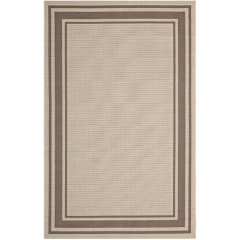 Oakestry 8x10 Indoor Outdoor Area Rug Light Dark Beige Durable Stain-Resistant Waterproof Fade-Resistant Low Pile Patio Carpet Versatile Easy Clean for Deck Backyard Porch Balcony Home