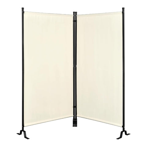 Oakestry Galaxy II Large Room Divider 74-Inch Water-Repellent Fabric Privacy Screen Freestanding Foldable Partition Space-Saving Panel for Indoor Outdoor Home Office Bedroom Patio Apartment, Beige